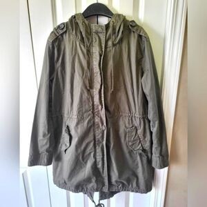FOREVER 21 Size Medium Long Green Cargo Jacket